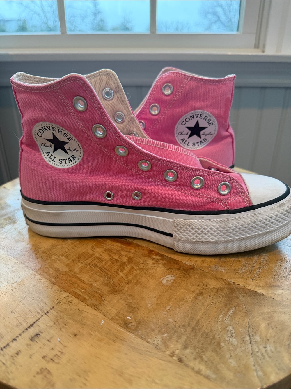 Converse Pink High Top Platform Sneakers